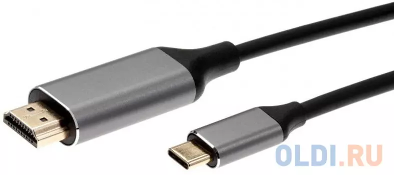 Кабель USB 3.1 Type-Cm --> HDMI A(m) 4K@60Hz,1.8m,Alum,iOpen(Aopen/Qust) 