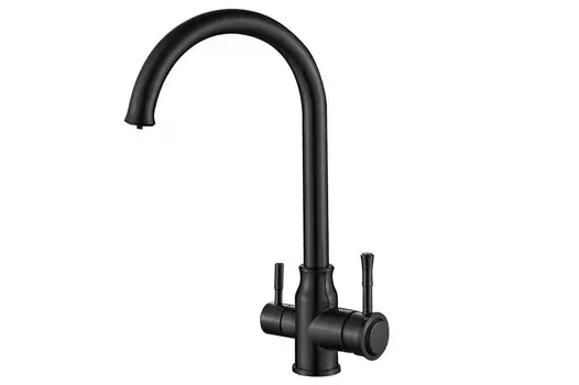 Смеситель для кухни Zorg, SH 763 INOX GRAFIT PVD с подключением фильтра, гранит