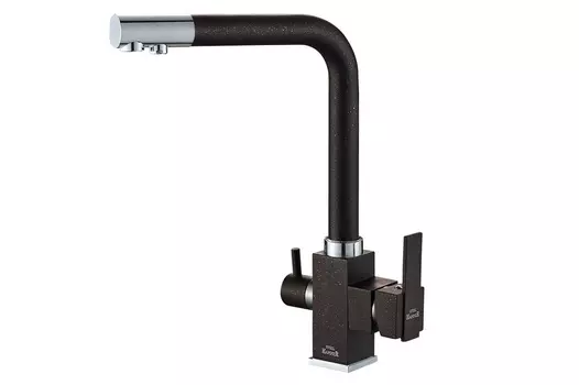 Смеситель для кухни Zorg, SH 805 BLACK CR с подключением фильтра, черный / хром