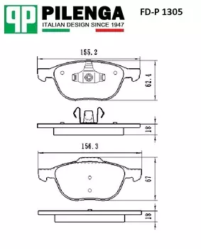КОЛОДКИ ДИСКОВЫЕ ПЕРЕДНИЕ, FOCUS 2, C-MAX, MAZDA 3, MAZDA 5, VOLVO