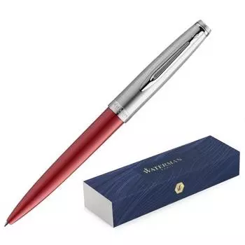 Ручка шариковая автомат Waterman Embleme Red CT, синий, металл/пластик, подарочная упаковка (2100326)