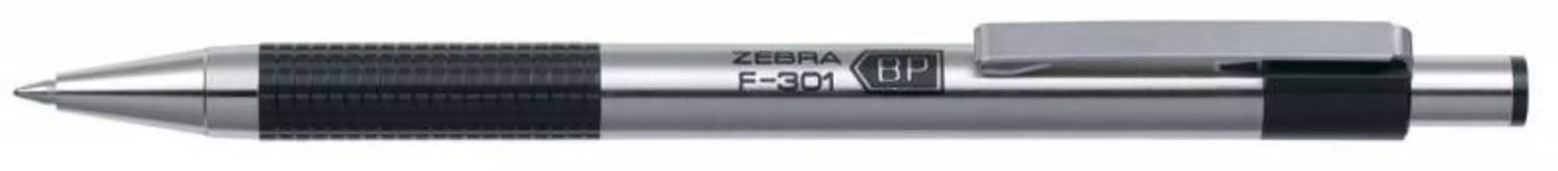 Ручка шариковая автомат Zebra F-301, черный, металл (F-301 BK)