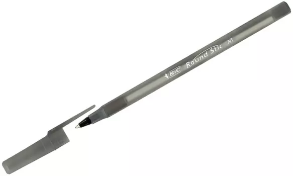 Ручка шариковая BIC ROUND STIC 920568, черный, пластик, колпачок, картонная коробка (920568)