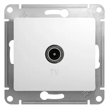 Розетка TV Schneider Electric Glossa, белый, проходная, без рамки (GSL000192)