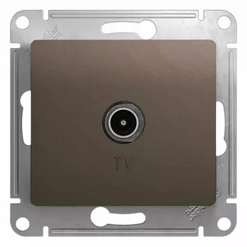 Розетка TV Schneider Electric Glossa, шоколад, проходная, без рамки (GSL000891)