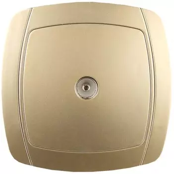Розетка TV СВЕТОЗАР АКЦЕНТ, золотой металлик (SV-54215-GM)