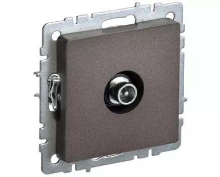 Розетка TV IEK BRITE РТВ10-0-БрТБ, темная бронза, проходная, без рамки (BR-A10-P-K45)