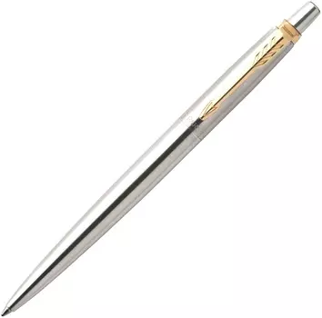 Ручка гелевая автомат Parker Jotter Core K694, черный, нержавеющая сталь/позолота, подарочная упаковка (2020647)