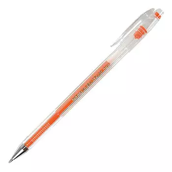 Ручка гелевая Crown HJR-500H, оранжевый, колпачок (13732)