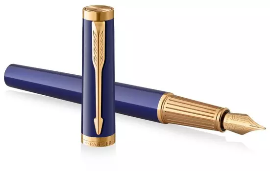 Ручка перьевая Parker Ingenuity Core F570 Blue GT F, Латунь, колпачок, подарочная упаковка (2182009)