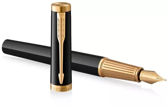 Ручка перьевая Parker Ingenuity Core F570 Black GT F, Латунь, колпачок, подарочная упаковка (2182005)