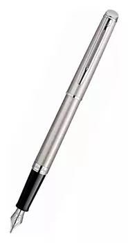 Ручка перьевая Waterman Hemisphere Steel CT F, синий, сталь нержавеющая, колпачок, подарочная упаковка (CWS0920410)