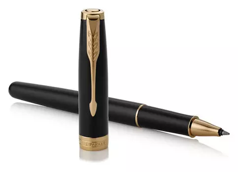 Ручка роллер Parker Sonnet Core T539, черный, сталь нержавеющая, колпачок, подарочная упаковка (1931496)