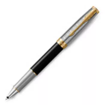 Ручка роллер Parker Sonnet Premium T537, черный, металл, колпачок, подарочная упаковка (2119786)