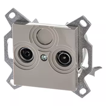 Розетка TV+RD(FM) ABB LEVIT, кофе макиато, оконечная, без рамки (2CHH083503A6018)