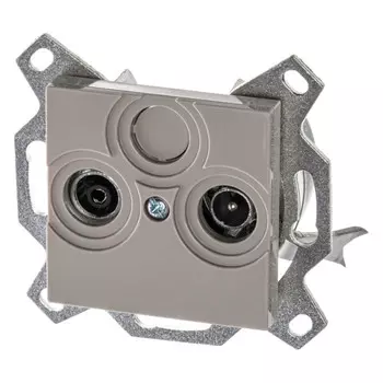 Розетка TV+RD(FM) ABB LEVIT, кофе макиато, проходная, без рамки (2CHH083607A6018)