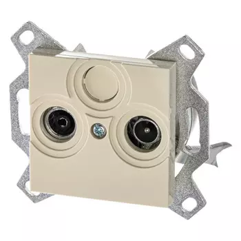 Розетка TV+RD(FM) ABB LEVIT, слоновая кость, оконечная, без рамки (2CHH083503A6017)