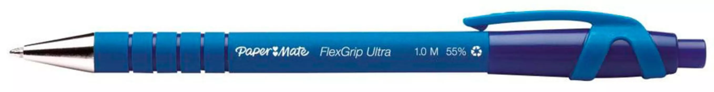 Ручка шариковая автомат Paper Mate FlexGrip Ultra, синий, прорезиненный