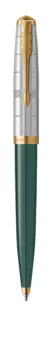 Ручка шариковая автомат Parker 51 Premium Forest Green GT, черный, нержавеющая сталь, позолота, смола, подарочная упаковка (2169076)
