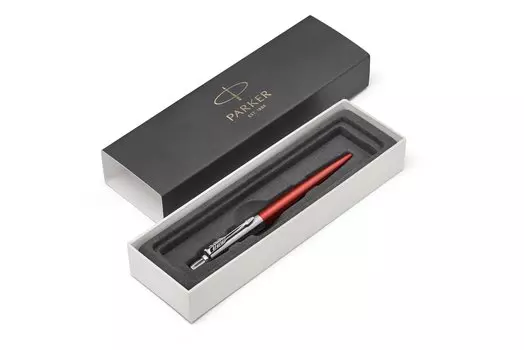 Ручка шариковая автомат Parker Core Parker Jotter Essential, Chelsea Orange CT, синий, нержавеющая сталь, картонная коробка (1953189)