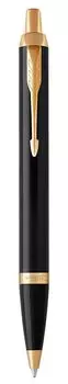 Ручка шариковая автомат Parker IM Core Metal Black GT, синий, лак, латунь, позолота, подарочная упаковка (CW1931666)