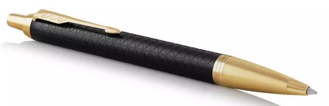 Ручка шариковая автомат Parker IM Premium IM Premium Black GT, синий, Нержавеющая сталь, алюминий, подарочная упаковка (1931667)