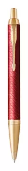 Ручка шариковая автомат Parker IM Premium K318 Red GT, синий, лак, латунь, нержавеющая сталь, позолота, подарочная упаковка (CW2143644)