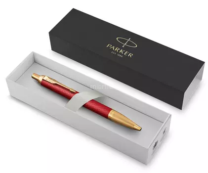 Ручка шариковая автомат Parker IM Premium K318, синий, Хром, латунь, подарочная упаковка (2143644)