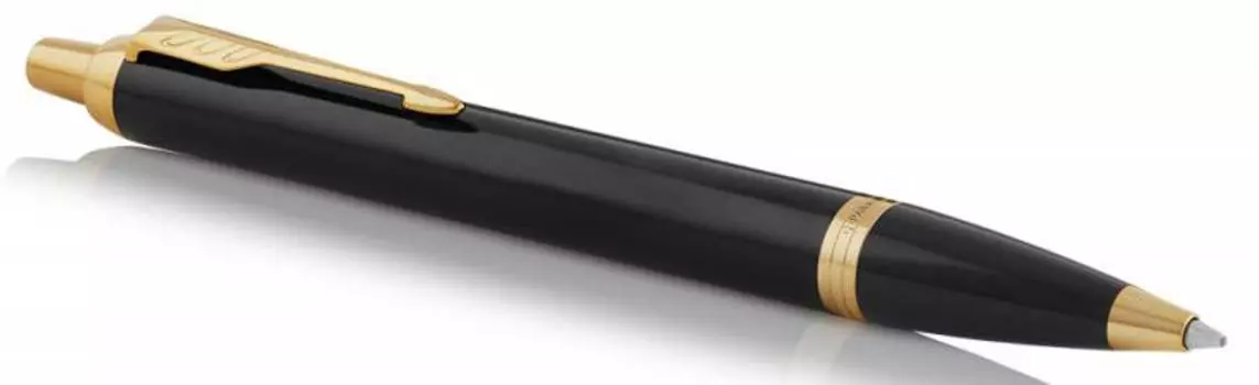 Ручка шариковая автомат Parker Mi Core IM Metal Black GT, синий, лак, латунь, подарочная упаковка (1931666)