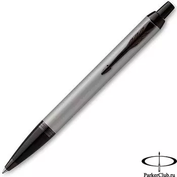 Ручка шариковая автомат Parker PARKER IM M ACHROMATIC MATTE GREY BT, синий, лак, латунь, подарочная упаковка (2127752)