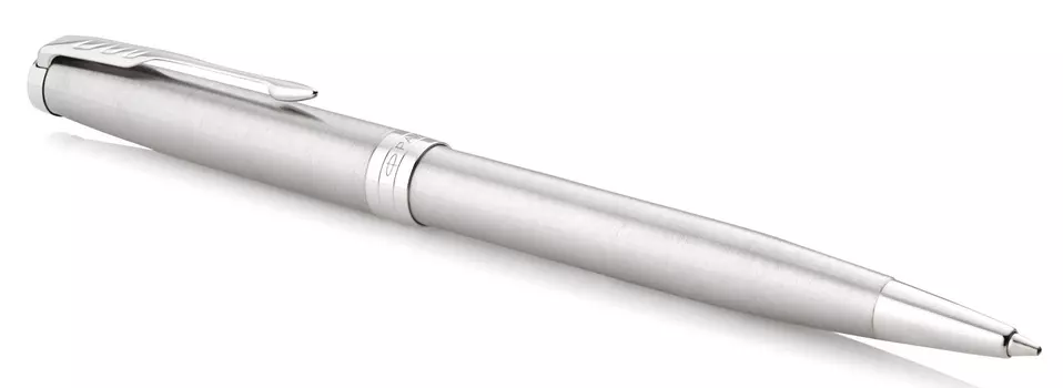 Ручка шариковая автомат Parker Sonnet Core K526, цвет чернил: черный, сталь нержавеющая шлифованная, подарочная упаковка (CW1931512)