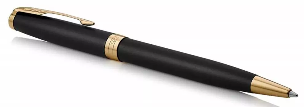 Ручка шариковая автомат Parker Sonnet Core Sonnet , Matte Black GT, черный, лак, латунь, нержавеющая сталь, палладий, подарочная упаковка (1931519)