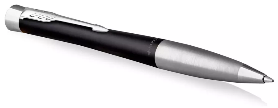 Ручка шариковая автомат Parker Urban Core Muted Black CT, черный, лак, латунь, хром, подарочная упаковка (2150858)