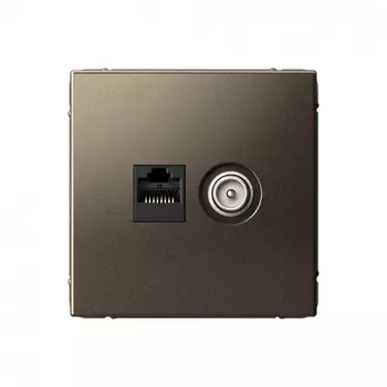 Розетка TV+RJ45 Systeme Electric ArtGallery, мокко, в сборе (GAL000689)