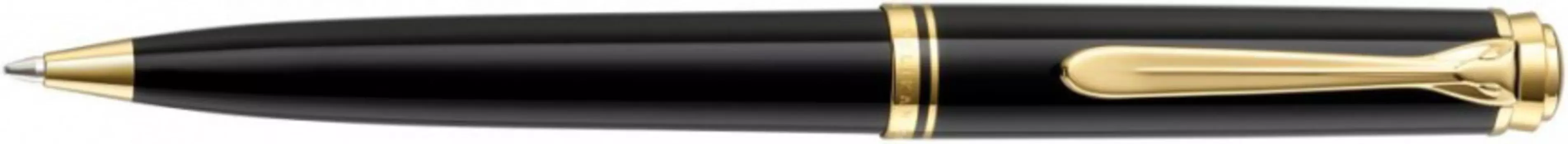 Ручка шариковая автомат Pelikan Souveraen K 800, черный, целлулоид, подарочная упаковка (PL996983)