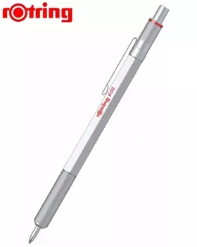 Ручка шариковая автомат Rotring 600, черный, латунь ювелирная, подарочная упаковка (2032578)