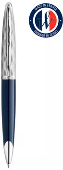 Ручка шариковая автомат Waterman Carene L`Essence du Bleu, цвет чернил: синий, Латунь, подарочная упаковка (CW2166425)