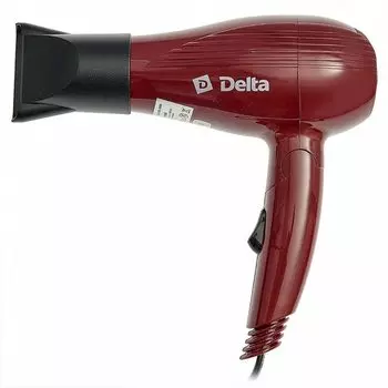 Фен Delta, DL-0905, 900 Вт, складная ручка, 2 режима, 2 скорости, красный