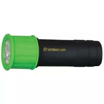 Фонарь ручной, Ultraflash, LED15001-C, пластик, зеленый с черным, 3XR03 светоФор, блистер