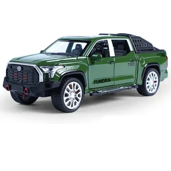 1/32 Toyota Tundra Alloy Pickup Модель автомобиля Литой металлический игрушечный внедорожник Модель автомобиля Высокая имитация Звук и свет Детские подарки