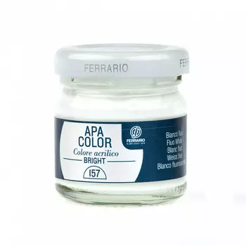 Акрил Ferrario "Apa Color" 40 мл флуоресцентный Белый
