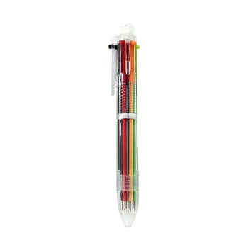 Мультяшная многоцветная шариковая ручка Six In One Touch Color Personality Oil Pen Student Candleware 6 Color Pen 6pcs разноцветный