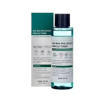 Тонер очищающий для лица с кислотами Aha bha pha 30 days miracle toner Some By Mi 150мл