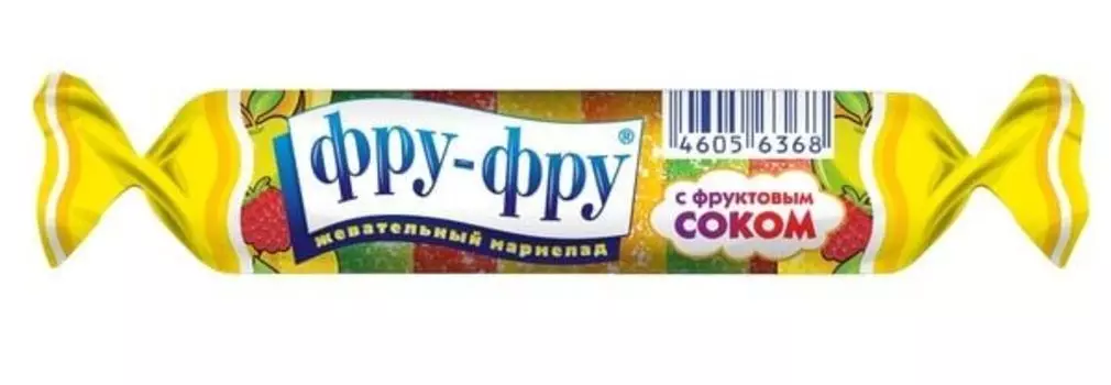 Мармелад жевательный ассорти со вкусами яблока, банана, апельсина, клубники Фру-Фру 35г