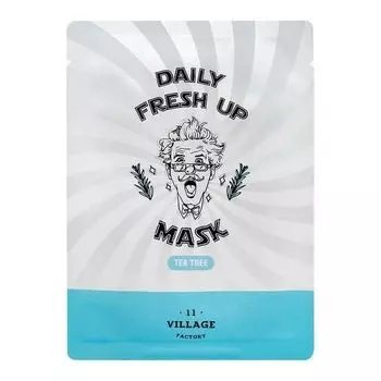 Успокаивающая маска тканевая экстракт чайного дерева Daily fresh up mask Village 11 Factory 20г