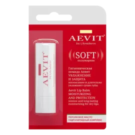 Гигиеническая помада Увлажнение и защита SOFT, AEVIT, 4 г, Librederm