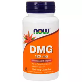 DMG(диметилглицин) стимулятор энергии, 125 мг, 100 вегетарианских капсул, NOW