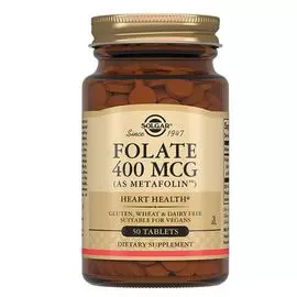 Фолат 400 мкг «Метафолин», 50 таблеток, Solgar