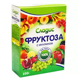 Фруктоза Кристаллическая с инулином, 250 г, Сладис