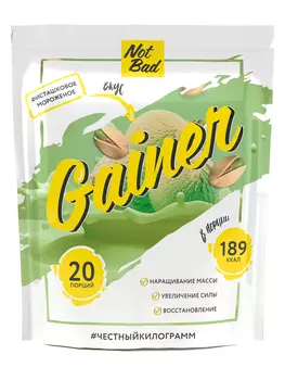 Гейнер с быстрыми углеводами, вкус фисташковое мороженое, 1 кг, NotBad